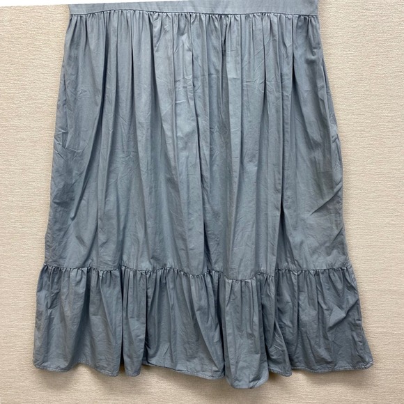 Umgee USA Women Blue Tiered Midi Dress Square Neck Sleeveless Cotton Blend Sz M - Picture 3 of 9